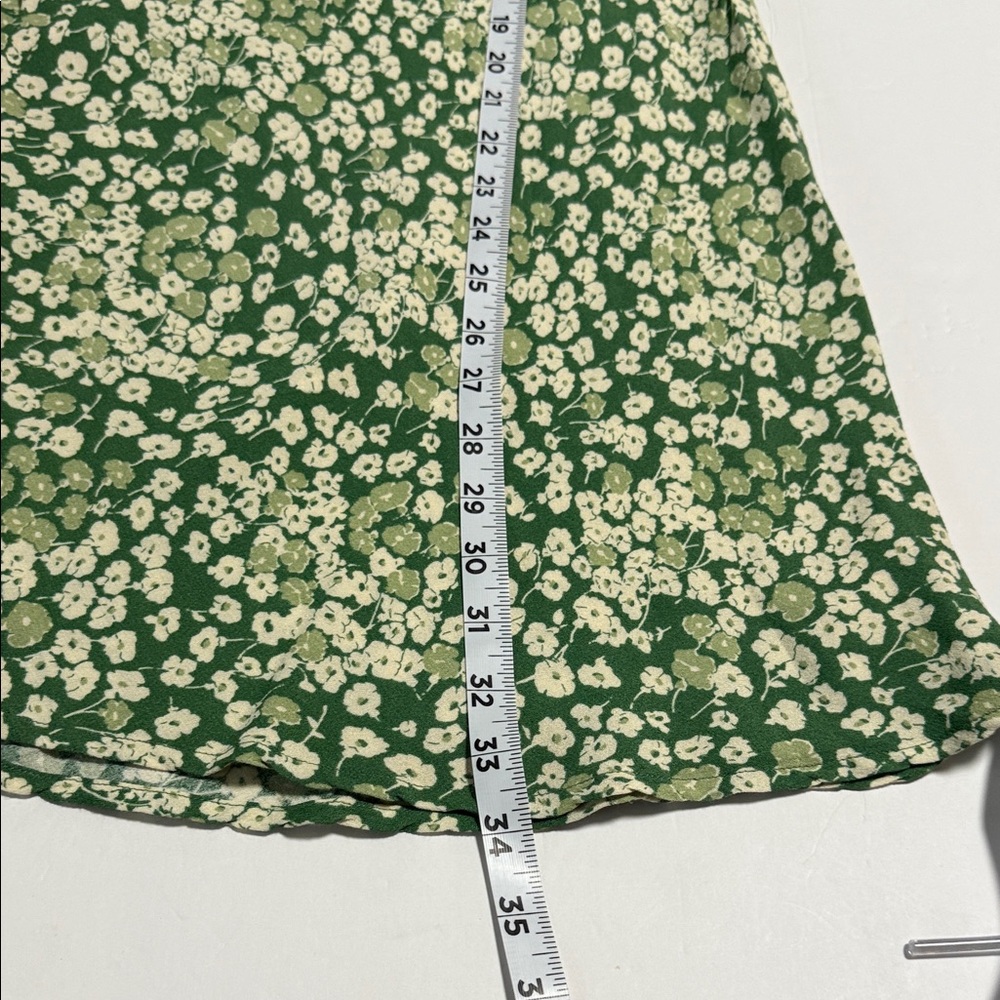 Reformation Calix Green &white Floral Mento pattern Mini Dress Ditsy Print - Picture 13 of 13
